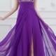 Фиолетовый Шифоновое Платье Невесты Долго Размер 6 8 10 12 14 16 18 