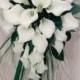 White Calla Lily Cascade Bridal Bouquet. 