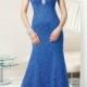2014 New Fashion Benutzerdefinierte Applizierte lange Spitze Meerjungfrau formales Abschlussball-Abend-Kleider