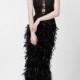 Luxury New Black Sexy Feather And Lace Custom Long Pageant Prom Evening Dresses