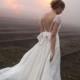 Open back white wedding gown for the gorgeous bride