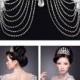 Bridal Lace Shoulder Bra Strap Halter Rhinestone Necklace Piece Earrings Set R9