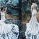 White wedding dress with heavy lace work