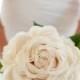 Wedding bouquet with a huge ivory rose