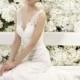 2014 جديد وايت / العاج الخامس الرقبة فستان الزفاف الرباط الحجم 4 6 8 10 12 14 16 18 مخصص