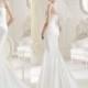 2014 New Mermaid Illusion Neck Cap Sleeves Chiffon Hochzeitskleid in Weiß Elfenbein