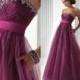 Пользовательские Фондовой Фиолетовый Формальные Длинные Вечерние Платья Невесты Бальное Платье