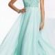 Elegant V-neck Beads Backless Chiffon Evening Party Prom Gowns Quincesnera Dress