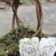 Blumen-Mädchen-Korb Gefüttert mit Moos und Süßwasser Perlen, Rosen Rustikal Shabby Chic Hochzeiten