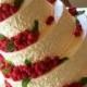 Raspberry Scrolls Wedding Cake 