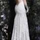 Sexy 2014 A-Linie rückenfreies Hochzeitskleid Spitze Brautkleider Benutzerdefinierte Größe