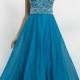 New Blue Beaded Long Chiffon Pageant Evening Dresses Formal Party Prom Ball Gown