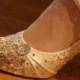 Twinkle Toes Hochzeitsschuhe ... vintage Spitze, mit den Zehen Verkrustete mit Swarovski-Kristallen, Glas und Perlen
