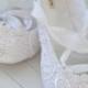 Handmade Lace Bridal Flats, Crystal Ballet Shoes, Custom Made By BobkaBaby