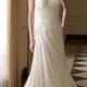 A-Line Strapless Beadings Pleated Chapel Trailing Chiffon Zipper Back Bride Dresses