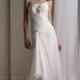A-Line Strapless Neck Floor-Length Chiffon With Beads Beach Wedding Dresses For Brides