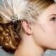 Ivory Braut Kopfschmuck, Hochzeitsschmuck, Hochzeits-Haarspange, Brauthaarschmuck, Feder Fascinator - Made To Order - EMMA