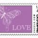 Radiant Orchid Butterfly LOVE Stamp