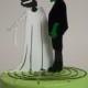 Frankenstein And Bride Of Frankenstein Halloween Or Wedding Cake Topper, Lasered ACRYLIC With Hand Painted Elements