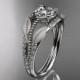 البلاتين الماس ليف والكرمة خاتم الزواج، خاتم الخطوبة ADLR75