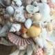 Amazing wedding bouquet decorated with seashells