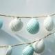 Seashell Garland, Strand-Hochzeits-Dekorationen, blau und weiß Sea Shell Hochzeit Bunting, Shabby Chic Beach Home Decor