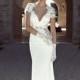Sophisticated white wedding dress with netted design