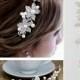 Crystal Rhinestone &Faux Pearl Flower Wedding Bridal Headband Tiara Clear