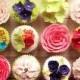 Refreshing wedding cupcakes of different colors
