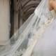 كاتدرائية الزفاف الزفاف الأبيض العاج الحجاب الرباط حافة 3M V01