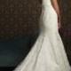 Elegant Mermaid Lace Wedding Dress with an attractive back.