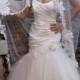GRATUIT VOILE sirène blanc / ivoire en satin Applique & Tull robe de mariée sur mesure Taille