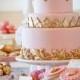 Pink And Gold Bridal Cake 