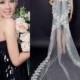 2014 New Ivory / weiß Brautjungfer Charming Kathedrale Brautschleier-Hochzeitskleid