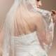 1 طبقة العظام السيارات الرباط الزفاف الحجاب الأبيض العاج طول الإصبع الحجاب الزفاف 91CM