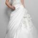 A-Line Chapel Trailing Strapless Sweetheart Flowers And Beads Taffeta Wedding Gowns