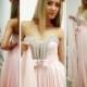 2014 New Pink Chiffon Prom Dresses Long Formal Evening Cocktail Party Ball Gown