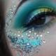 Blue and green mermaid style eye makeup