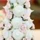 Elegant meringue tower ivory wedding cake