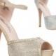 Neue Frauenknöchelriemen High Heel Platform Peep Toe-Kleid-Braut Sandale VICE-112
