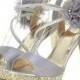Lacet de scintillement Fleurs Parti Reine sandales à lanières Talons chaussures de mariage