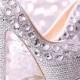 Gorgeous Sparkly Handmade Rhinestones Platform Bridal Wedding Shoes.