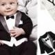 Cutest Ring Bearer Ever with Black And White Tuxedo 