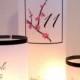 Pink Cherry Blossom Table Number Luminary Centerpiece