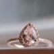 Peach Champagne Tear Drop Sapphire And Rose Gold Diamond Ring-on Hold-1st Payment