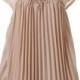 Beads Embellished Pleated Dolly Dress In Nude Pink