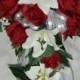 Rote Rosen und weiße Lilie Cascade