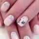 Wedding Nail Art with the message of "I do".