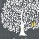 DIY imprimable mariage Alternative Livre d'Or. Grand arbre de 250 feuilles. Oiseaux d'amour et de bébé dans un nid sur Demande.