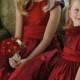 pretty and lovely red wedding flower girls